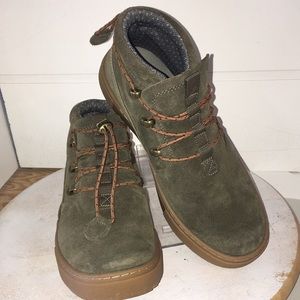 Olive Suede Ankle Boots